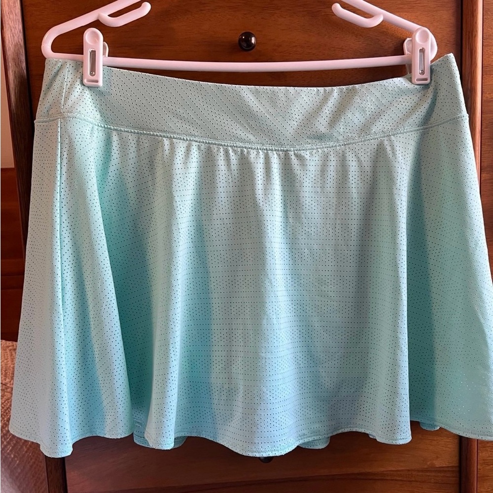Mint green eyelet tennis skirt